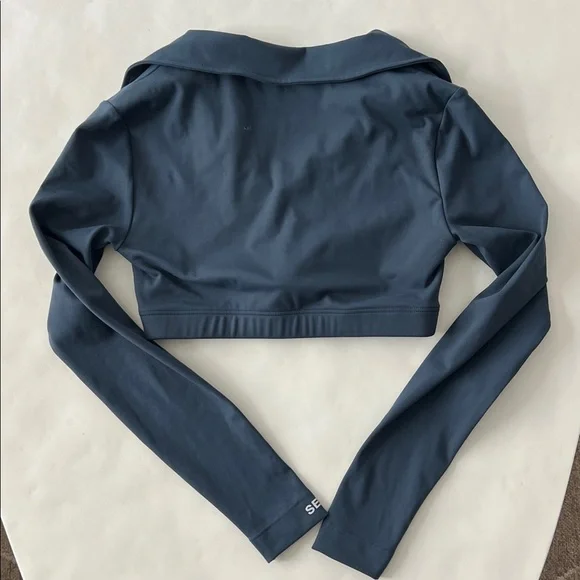 SET Active 2 Piece Luxform Workout Set - Longsleeve Bra & Leggings River Blue S - Picture 7 of 10